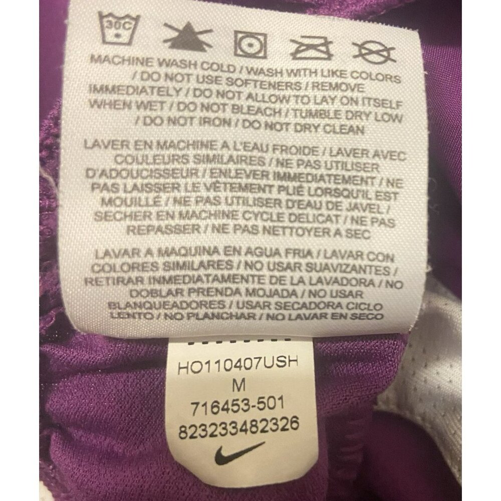 Nike Dri Fit Women’s Running Shorts‎ M Drawstring Purple Black White - Picture 6 of 7
